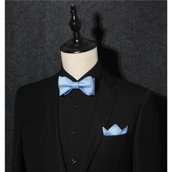 Bow Ties for Men E-01 Light Blue - Picture 6 of 6